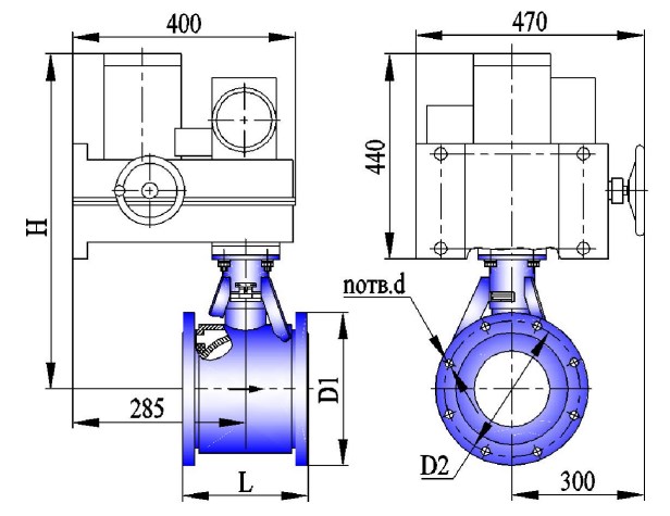 Кран шаровой запорный с электроприводом АВТОМАТИКА-ИНВЕСТ КШТВГ 16-200 с МЭОФ-630 Клапаны / вентили