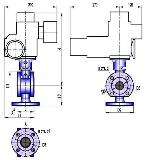 АВТОМАТИКА-ИНВЕСТ КШТХ-1-16-50 с МЭОФ-40-IIBT4 Краны