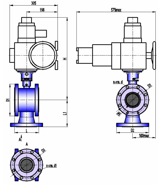 АВТОМАТИКА-ИНВЕСТ КШТХ-1-16-65нж с МЭОФ-250-IIBT4 Краны