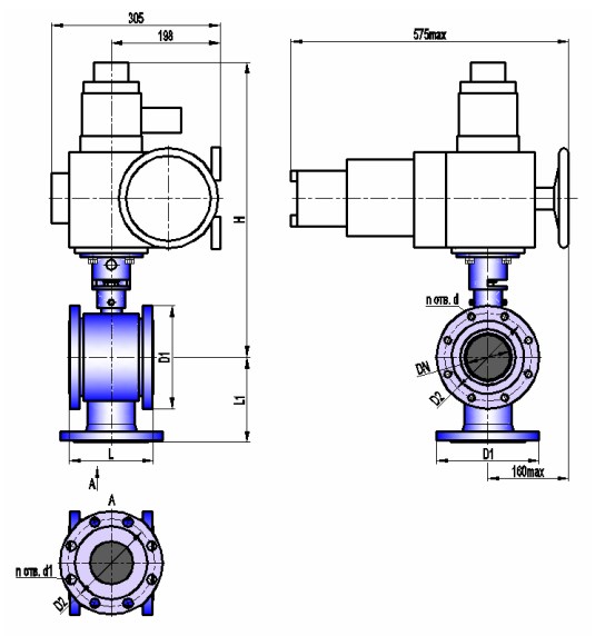 АВТОМАТИКА-ИНВЕСТ КШТХ-2-16-50нж с МЭОФ-100-IIBT4 Краны