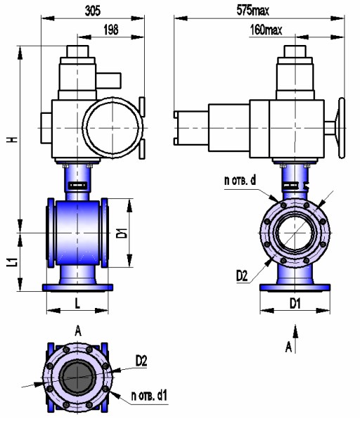 АВТОМАТИКА-ИНВЕСТ КШТХ-2-16-125нж с МЭОФ-250-IIBT4 Краны