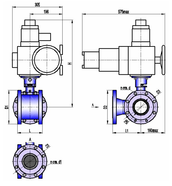 АВТОМАТИКА-ИНВЕСТ КШТХ-4-16-65нж с МЭОФ-250-IIBT4 Краны